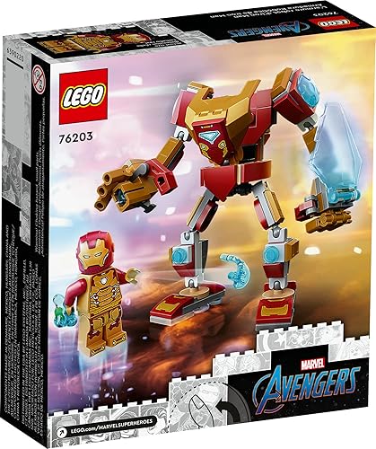 Miniatura 4 de LEGO Marvel Iron Man Mech Armor 76203 Kit de construcción; Mech coleccionable y minifigura para fanáticos de Iron Man mayores de 7 años (130 piezas)