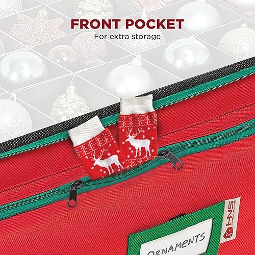 Miniatura 6 de Caja de almacenamiento de adornos navideños de alta calidad, con capacidad para adornos de hasta 72-3 pulgadas + 8 ranuras laterales para figuras y