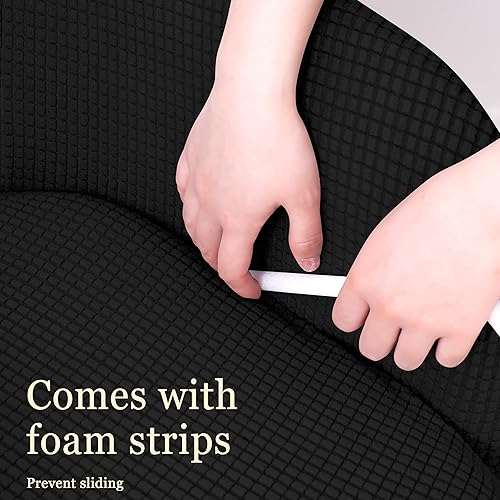 Miniatura 5 de Fundas para sillas Parsons de comedor, fundas para sillas de sillón, fundas protectoras extraíbles para sillas de sala de estar (2, blanco marfil)