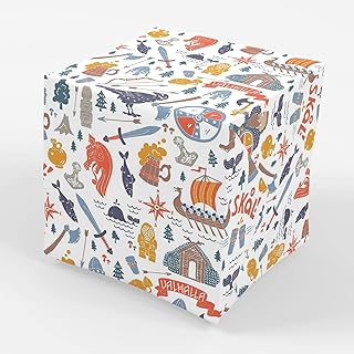 Stesha Party Viking Wrapping Paper Birthday Gift Wrap, Folded Flat 30 x 20 Inch, 3 Sheets