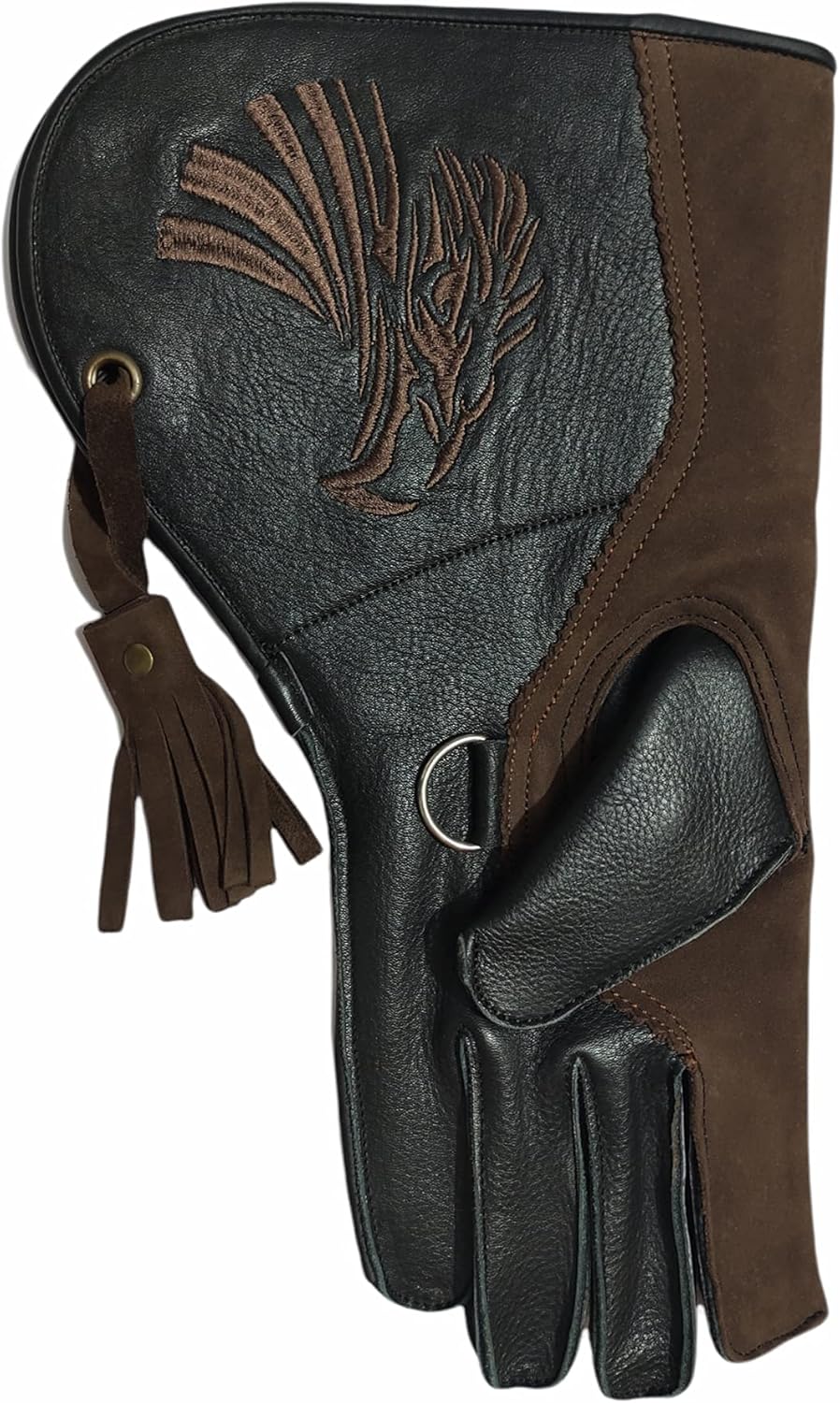 W.S Point Double Layer Genuine Cow Hide Leather Falconry Gloves for Men – Bird Handling Pet Gloves Brown