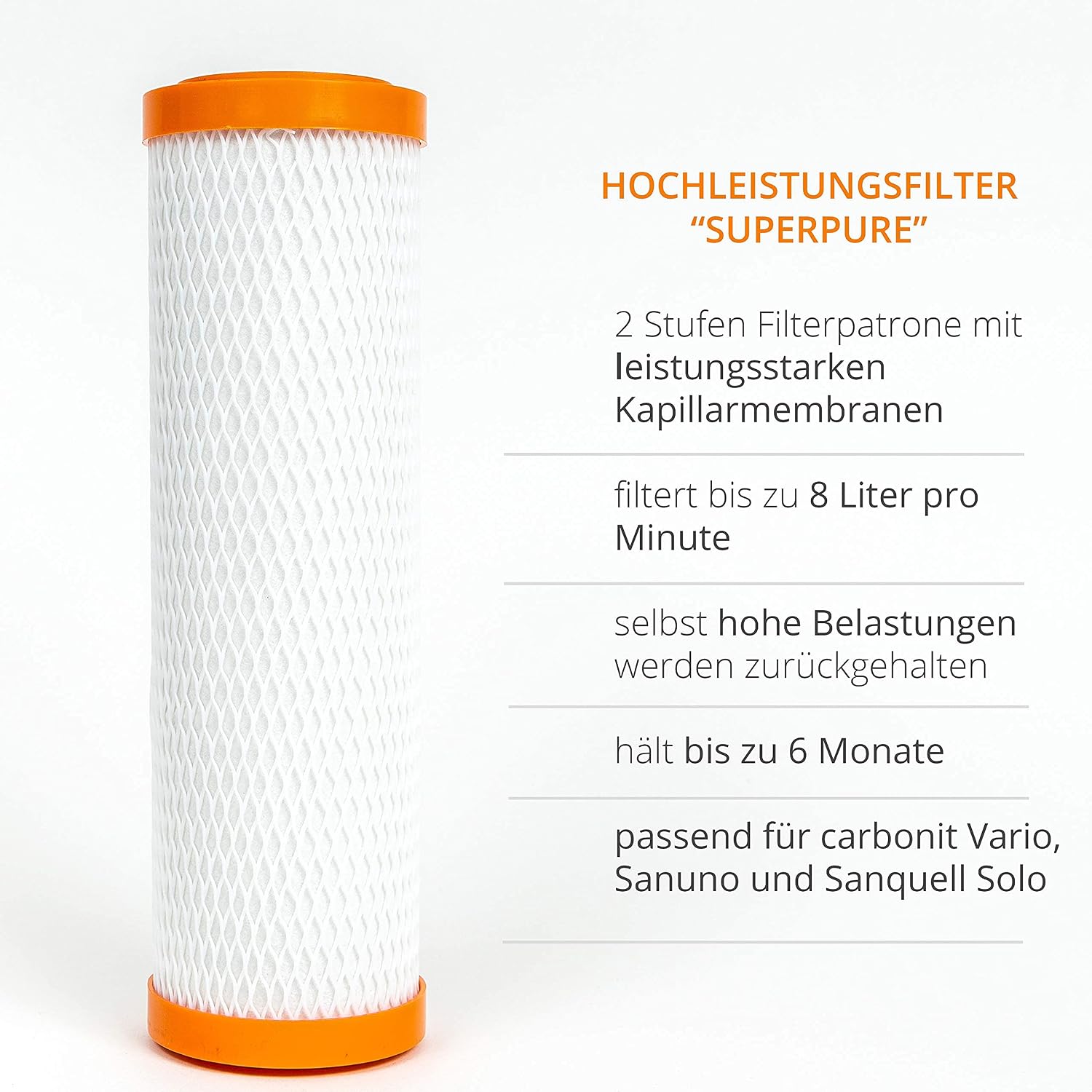 sanquell Drinking Water Filter SPFP Plus Superpure, 6 Litres/Min, Activated Carbon & Membrane Filter, Microfiltration - Image 5