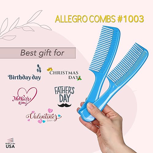 Miniatura 27 de Allegro Combs 1003 - Peine para el cabello con dientes anchos, peine de ducha para cabello rizado, desenredante húmedo o seco, peines para mujer