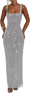 Women's Sexy Bodycon Sequin Maxi Prom Dresses Square Neck Tube Formal Party Club Dress VS155 - Buy now