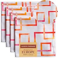 Vista 50 de Maison d' Hermine Servilletas de tela 100% algodón peinado de alta calidad, decorativas, lavables, juego de 4 servilletas para el hogar, cocina