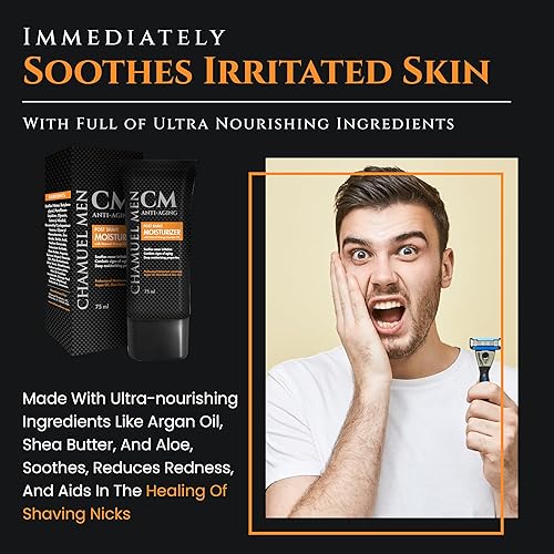 Miniatura 3 de Anti envejecimiento diario Aftershave para hombres  crema facial y humectante para hombre con SPF argán karité y aloe combustible facial para piel