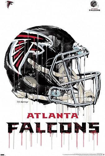 Miniatura 6 de Trends International NFL Atlanta Falcons - Póster de pared con casco de goteo en el 20, 22.375 x 34 pulgadas, paquete de póster y montaje de primera