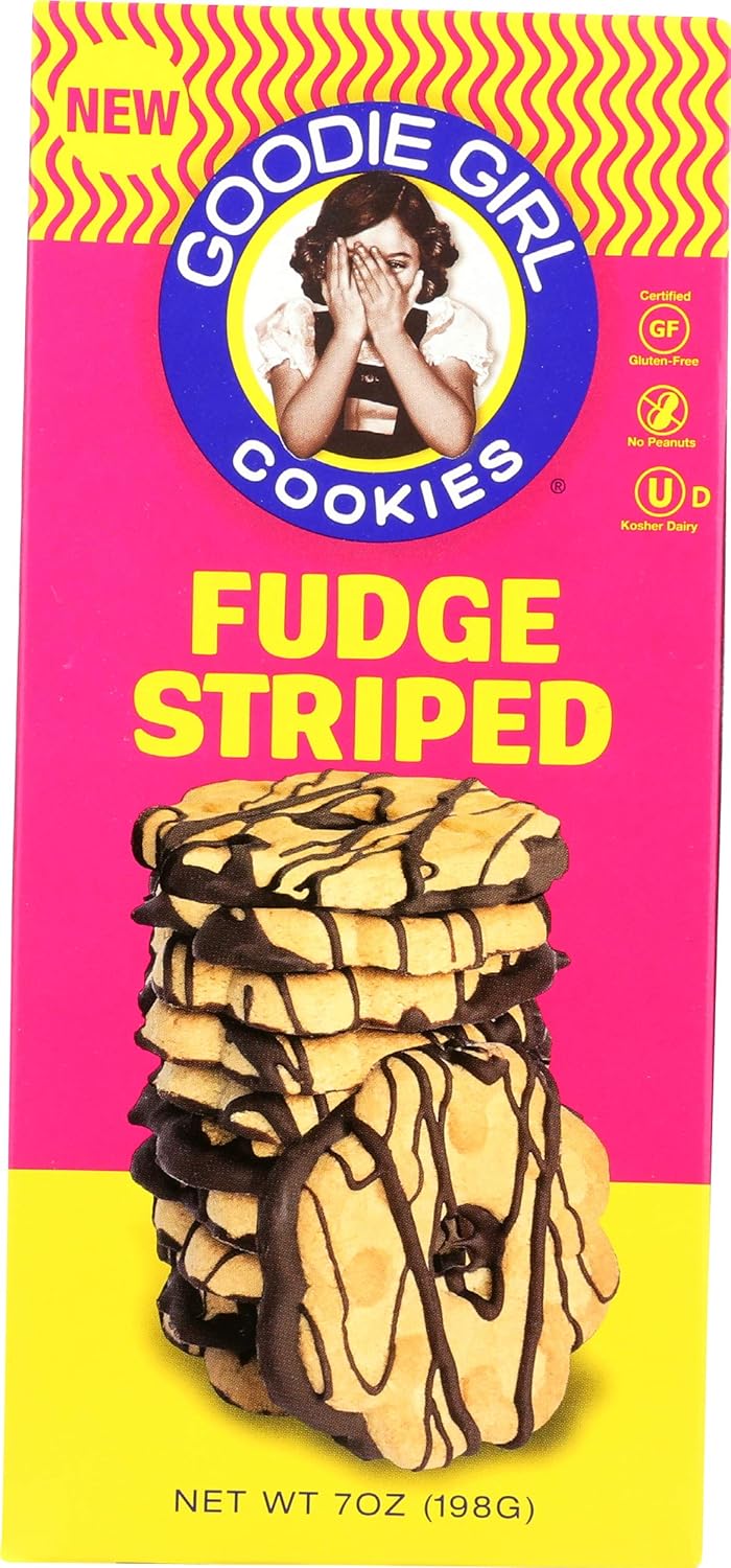 Goodie Girl Cookies Fudge Striped, Gluten Free, 7 Ounce (Pack of 6)