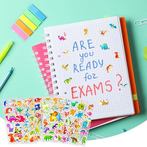 Miniatura 3 de 40 hojas de 1000 calcomanías 3D para niños hinchados para niños animales, peces, dinosaurios, números, frutas, camiones y estrellas, calcomanías de