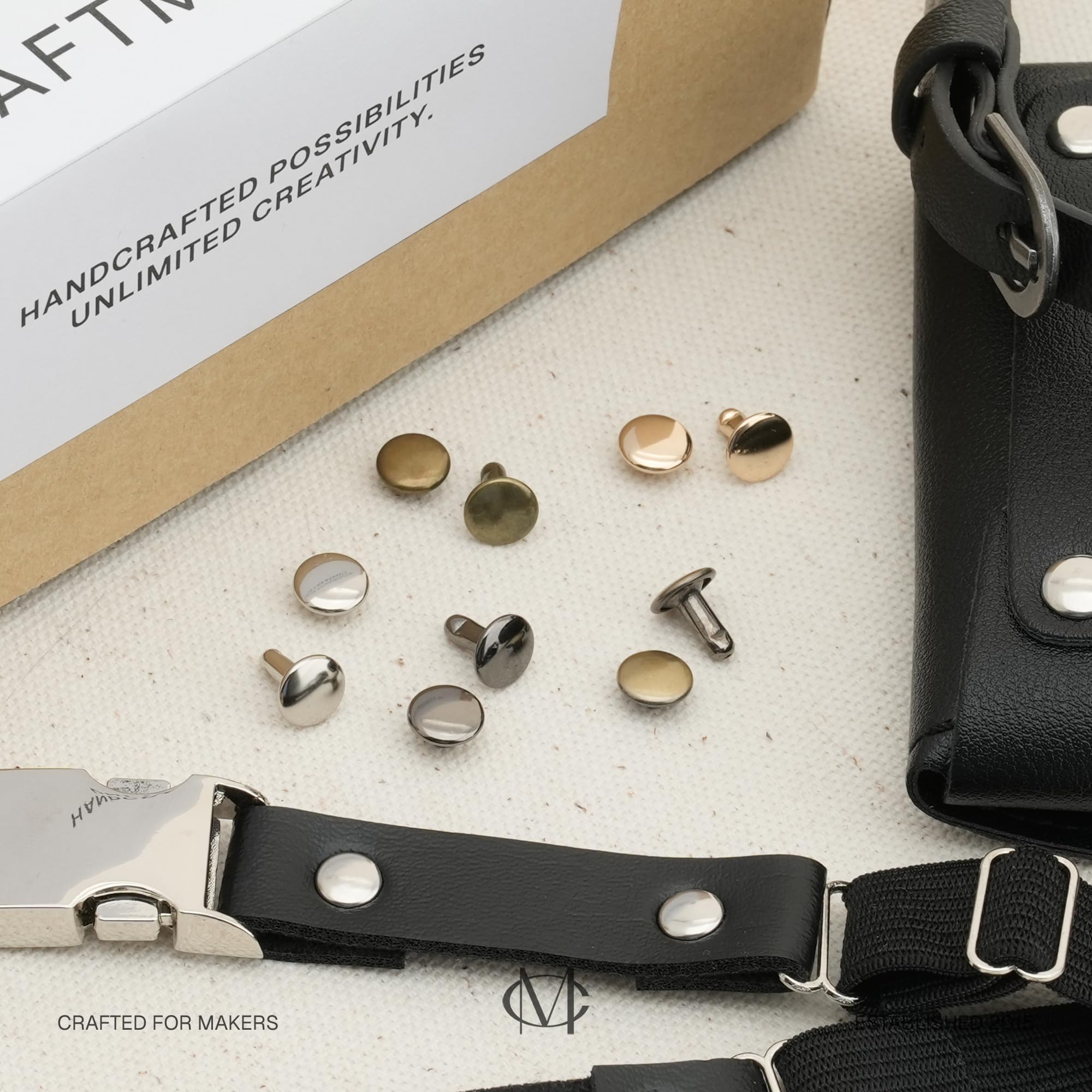 小物 rbgabt225 Amazon.com: CRAFTMEMORE 8mm Cap x 8mm Post Leather Rivet Double