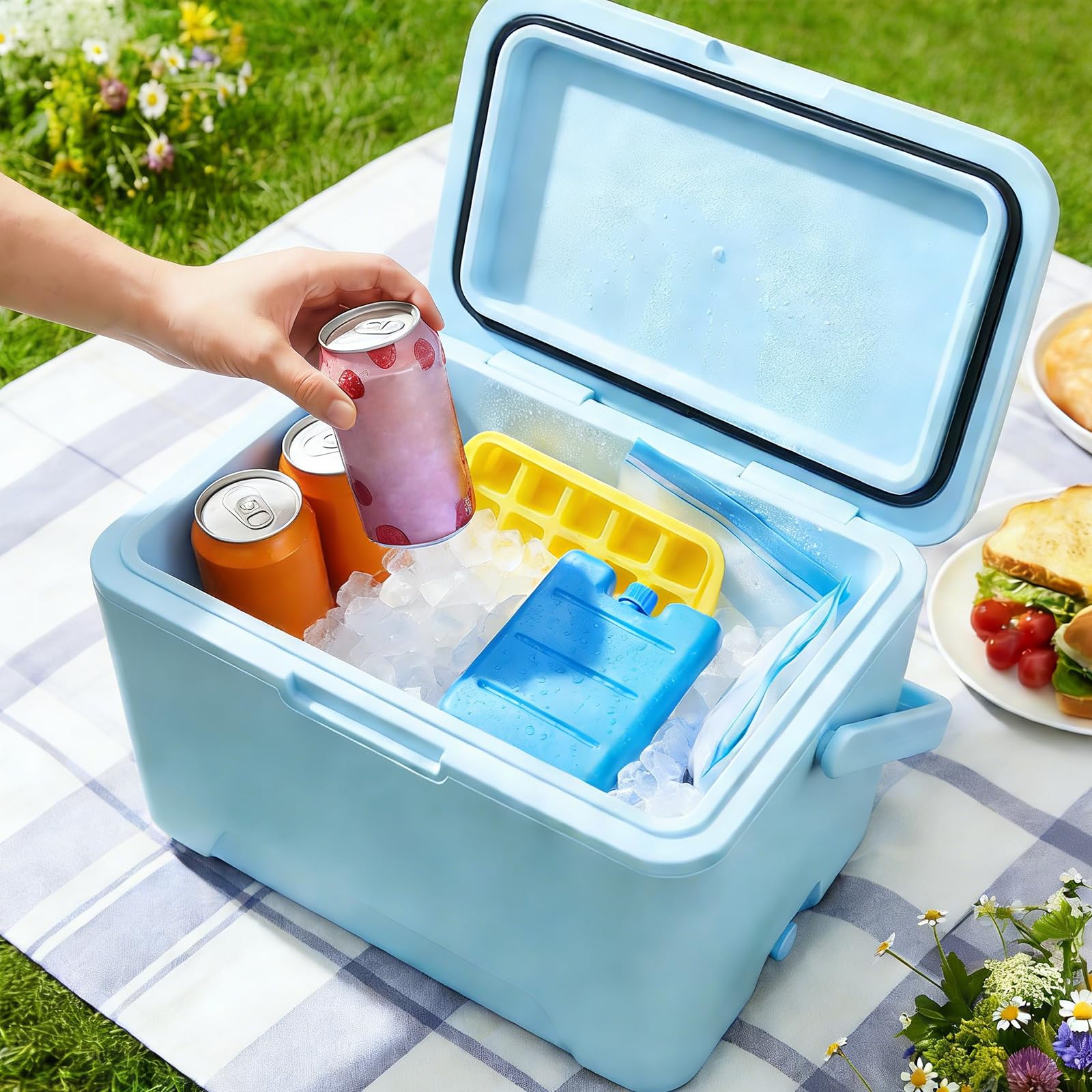 Lot De 6 Blocs De Glace Pour Glacière – 8x7,3x2 Cm, 70 Ml, En PEHD Réutilisable, étanches – Pour Camping, Pique-nique Et Boîte à Lunch