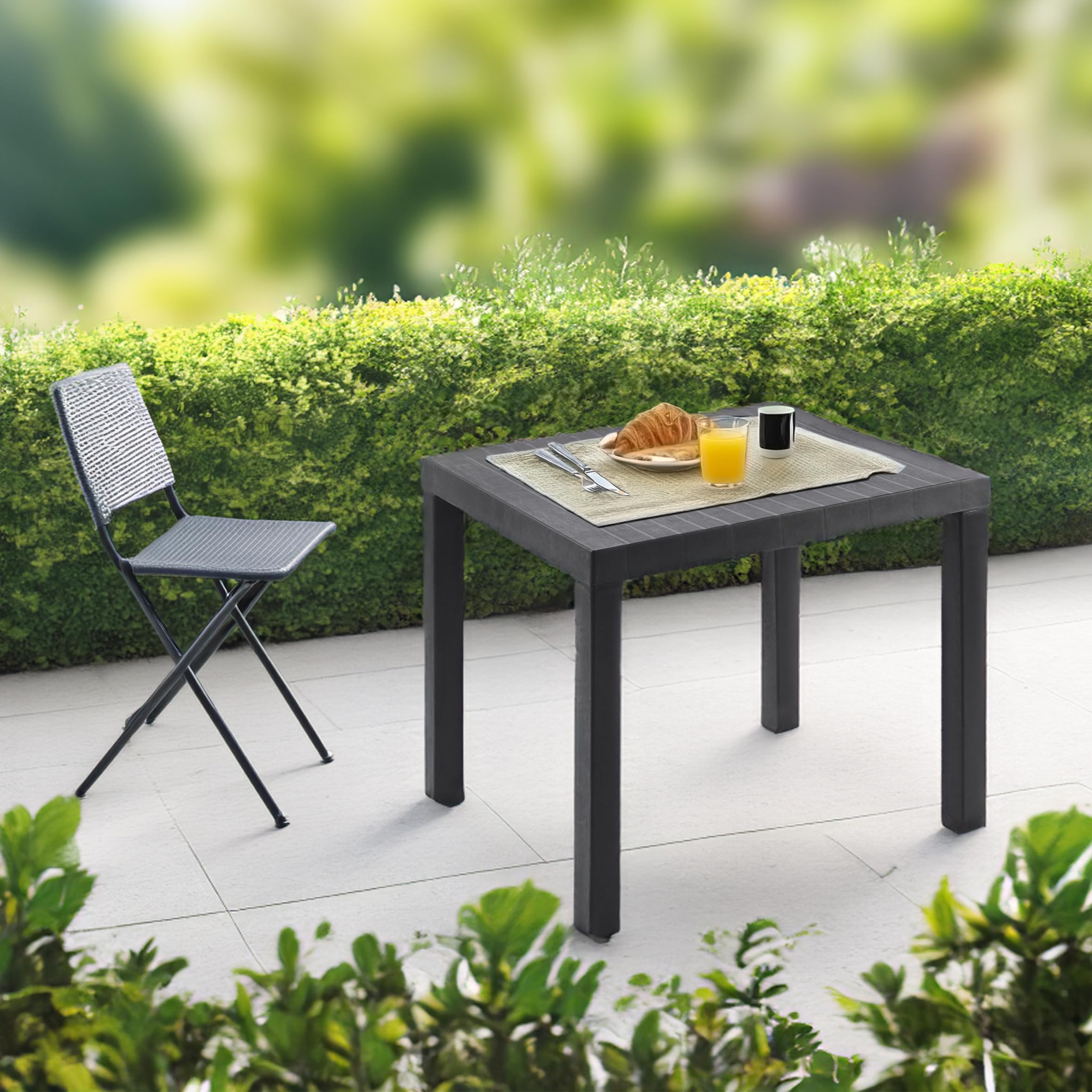 Spetebo Tavolino Da Giardino In Antracite – 60 X 39 X 45 Cm Tavolo Da Giardino In Plastica Tavolo Da Balcone - Foto 7