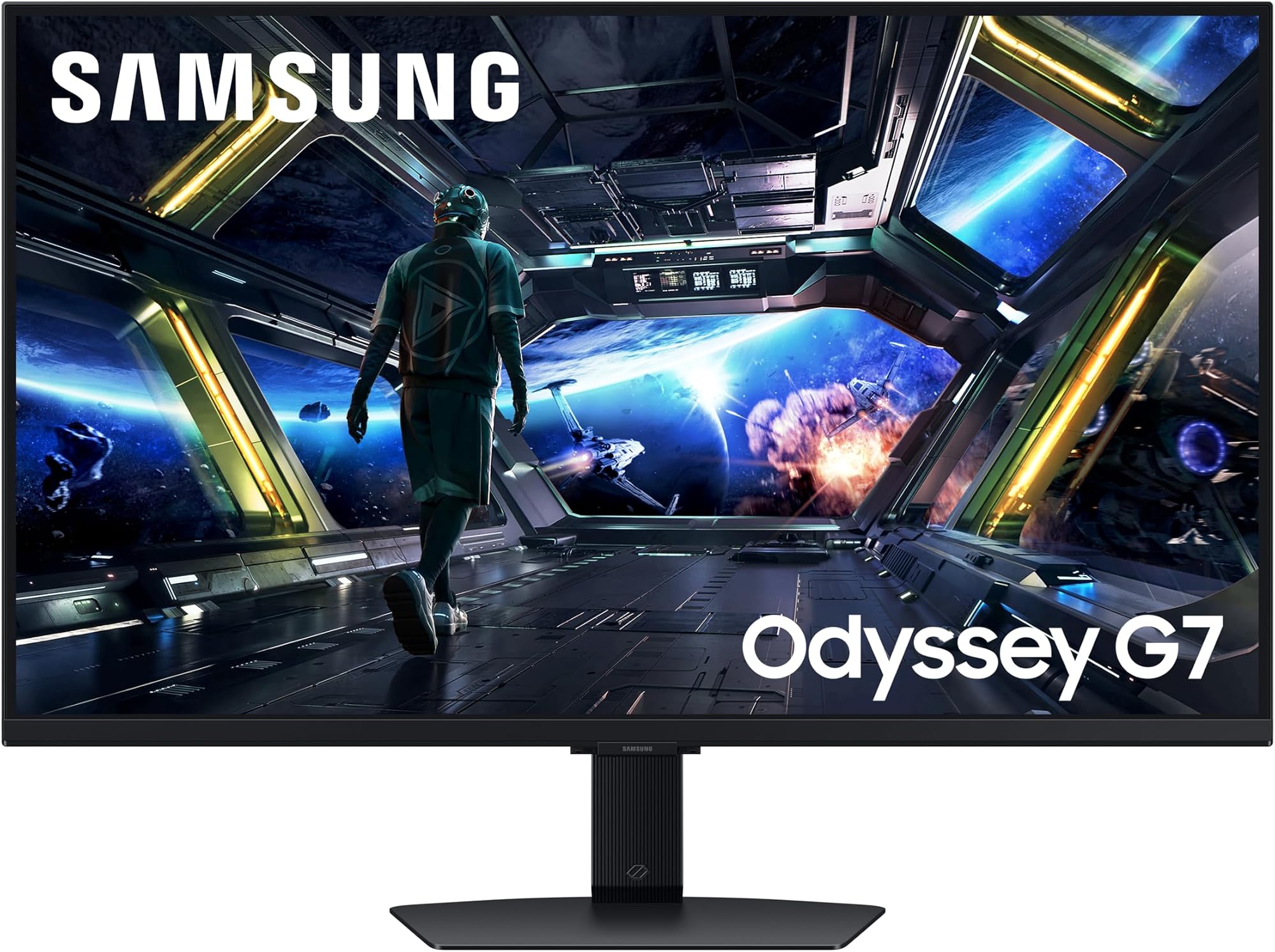 Samsung Odyssey G7 LS32DG702EUXXU 32" 4K UHD IPS Gaming Monitor with Speakers - 3840x2160, HDMI 2.1, 144Hz, 1ms, Full Smart Platform, USB Hub, Displayport, Freesync Premium Pro, Height Adjust: image 1 of 8