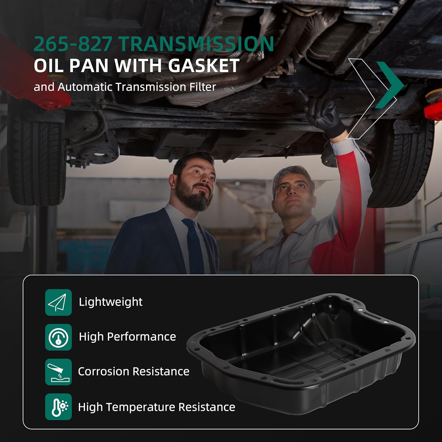 46RE 47RE 48RE Transmission Oil Pan Kit w/Gasket & Filter, for Dodge Ram 1500 2500 3500 1998-2006, for Dodge B1500/2500/3500 1998, for Dakota Durango 1998-2003 - 4.7L 5.2L 5.9L 6.7L 8.0L 8.3L
