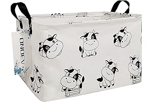 Rectangular Folding Easter Basket in Captivating Cow Print