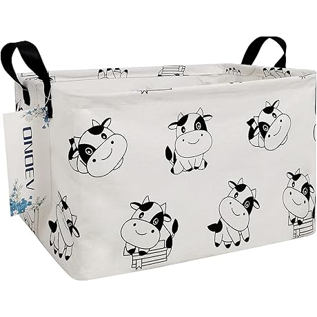 Rectangular Folding Easter Basket in Captivating Cow Print