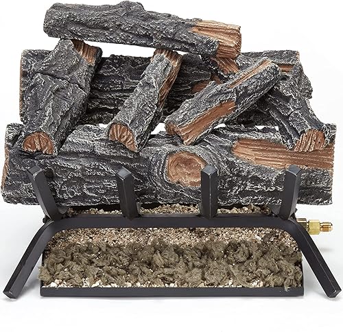 Vista 11 de HearthSense MO24HVL - Juego de troncos de chimenea ventilados de gas natural con luz de fósforo, 55000 BTU, calienta hasta 2000 pies cuadrados