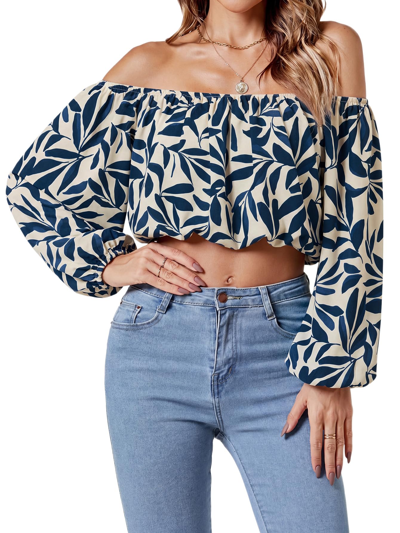 Umenlele Women's Off Shoulder Crop Top