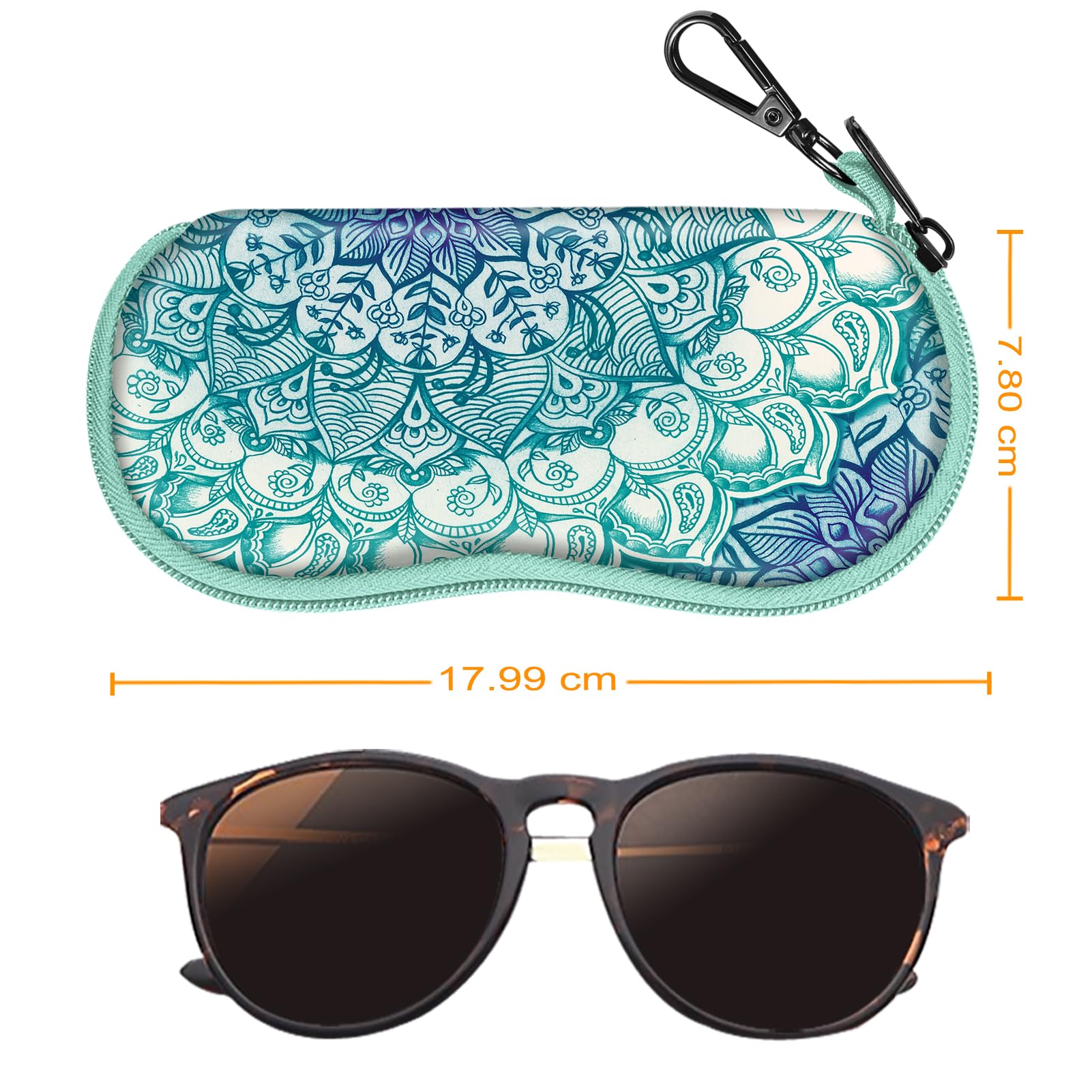 FINTIE Etui na okulary Kobiety Glasses Case With Carabiner
