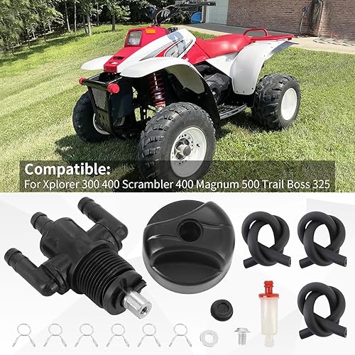 Miniatura 2 de KIPA Interruptor de válvula de gasolina de cierre de combustible de 3 vías 7052154 para Polaris Xplorer 300 400 Scrambler 400 Magnum 500 Trail Boss