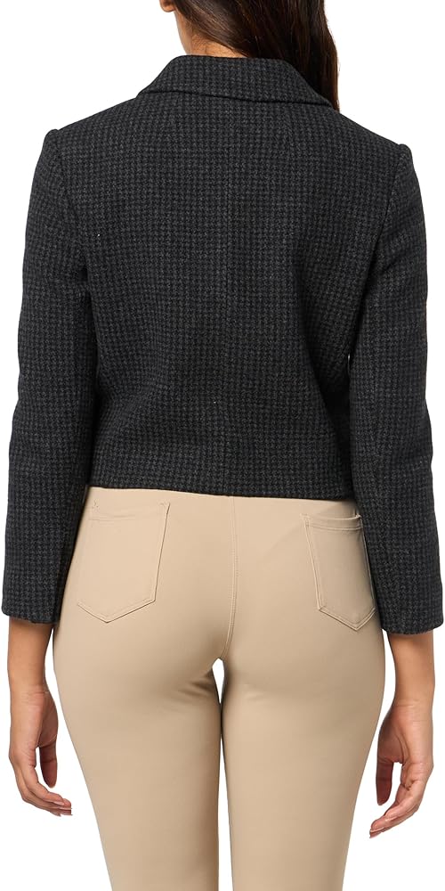 Theory Women's Boxy Crop Jacket, Charcoal Melange at Amazon