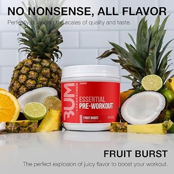 RAW Nutrition Creatine Monohydrate & Fruit Burst Pre-Workout Powder Bundle