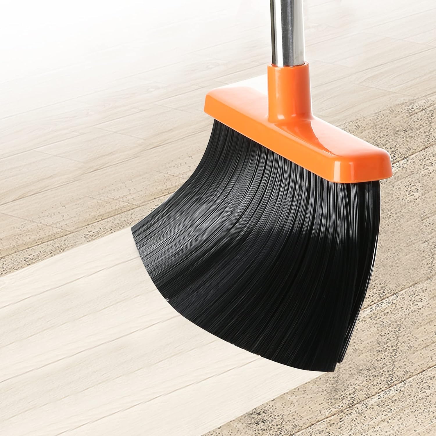 Broom and Dustpan Set for Home, Upright Dustpan and Broom Combo Set with 55" Long Handle Sweeping Office Kitchen Wood Floor Pet Hair, Cleaning Supplies for Indoor Housewarming Gift : Health & Household