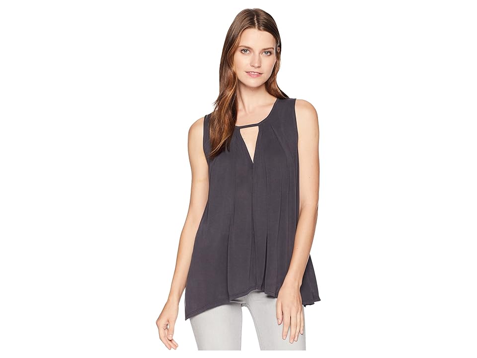 

Lucky Brand Sand Wash Cut Out Tunic Top (Lucky Black) Women's Sleeveless, Multi