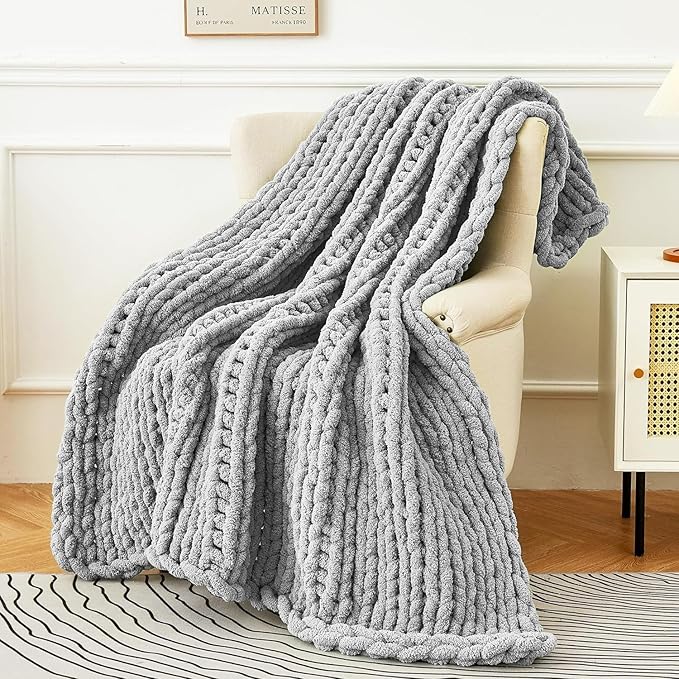 Ultra Soft Chunky Knit Blanket Throw 50 * 70" Hand Knitted