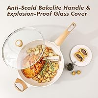 Vista 7 de SENSARTE Sartén antiadherente de cerámica con tapa, sartén grande de 12 pulgadas, sartén profunda de 5 cuartos de galón, sartén de inducción, sartén
