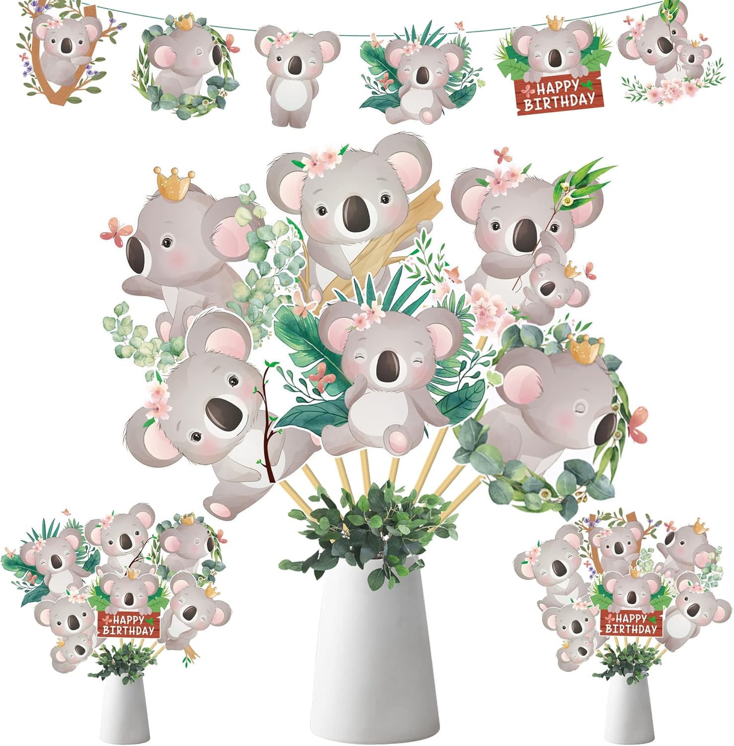 Koala Party Table Centerpieces Decoration 24pcs Koala Theme Party Table