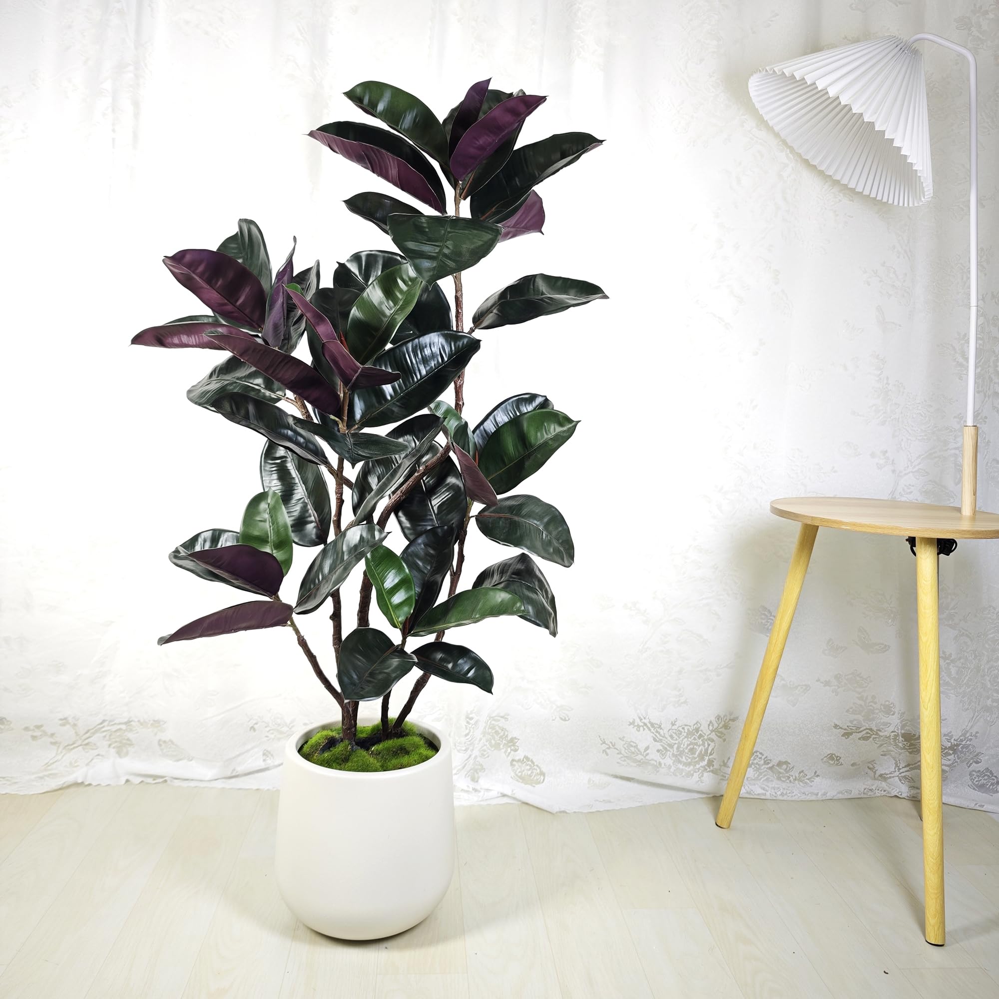 Amazon.com: 4.5FT Artificial Rubber Tree - 54.5 Inch Tall Fake Plant Indoor Faux  Tree with Bendable Branches & Realistic Leaves, Faux Floor Plant for Home  Office Decor in White Pot : Home