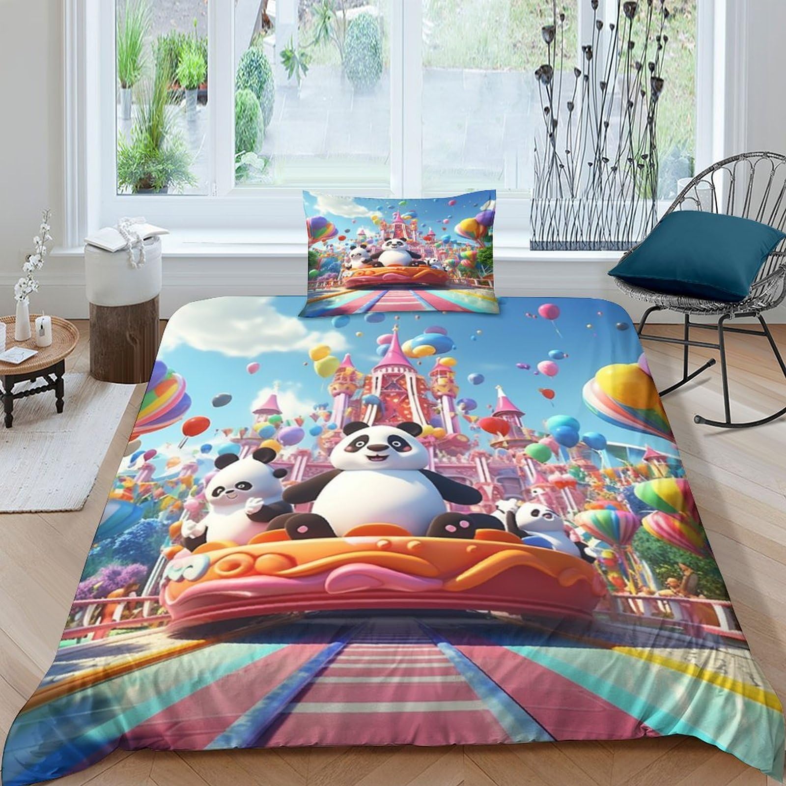 Parure de lit respirante 135x200cm pour éviter la transpiration et décorer une chambre single