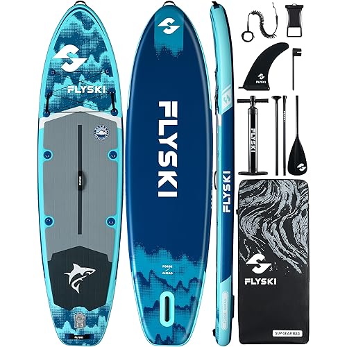 11'x34 Ultra Wide Paddleboards, Inflatable SUP&420lb Capacity for All Skill, Stand-up Paddle Board for Adults, Yoga/Fishing/Family, EVA Deck, US Fin, High-Pressure Pump, 100L Bag, Safety Leash