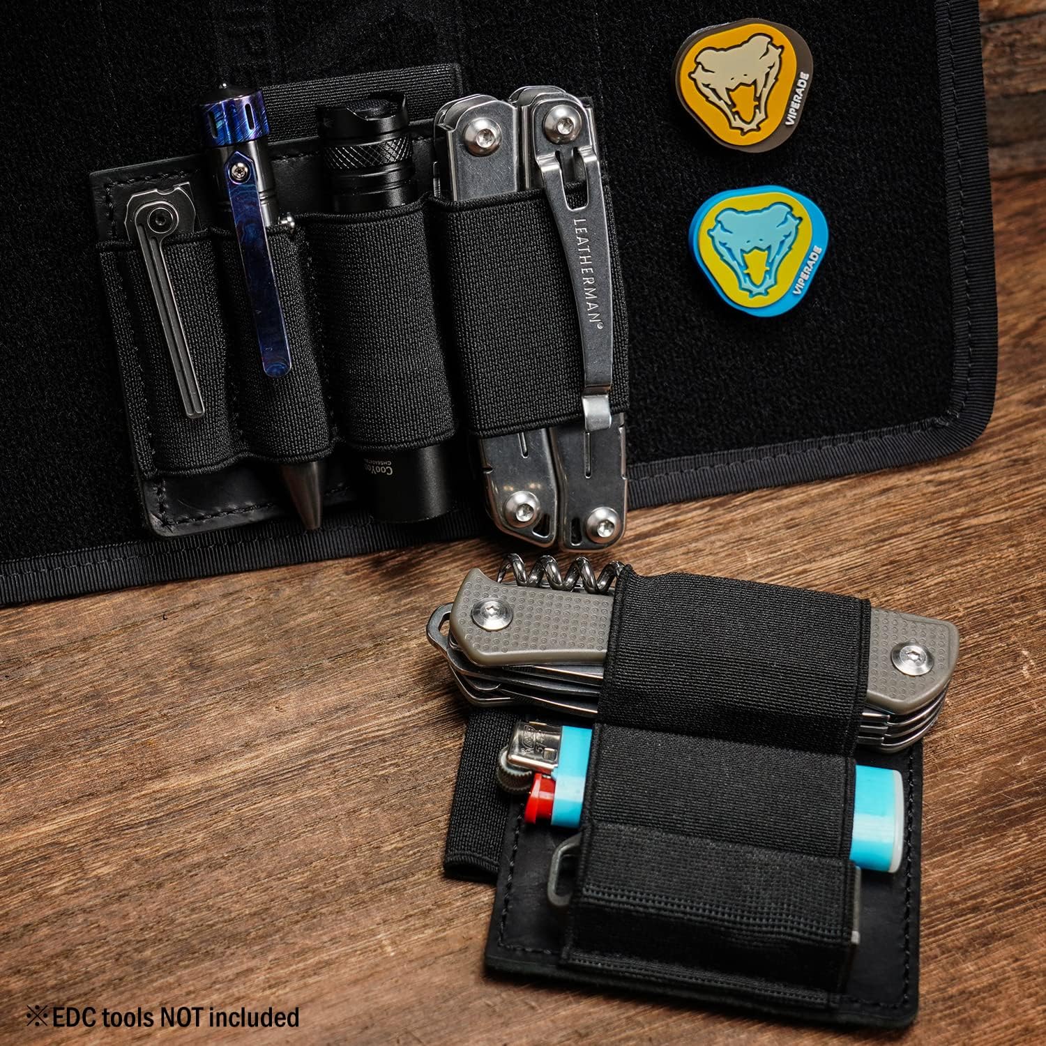 VIPERADE PL7 EDC Organizer Holder, Elastic Accessories Pouch with Hook and Loop Closure for Backpack, Tactical Vest, EDC Bag