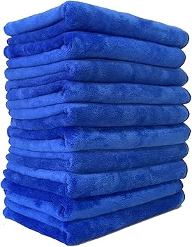 Amazon Co Jp J M Tools マイクロファイバー タオル 吸水 ふわふわ クロス 洗車 の 拭き上げ や お風呂 美容院 など 業務用 にも C 40cmx60cm ブルー 10枚 車 バイク