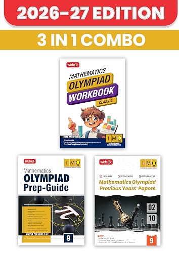 MTG Mathematics Olympiad (IMO) Workbook, Prep Guide & Previous Years Papers Class 9 (PYQs) with Mock Test Paper - SOF Olympiad Books For 2026-27 Exam (Set of 3 Books)