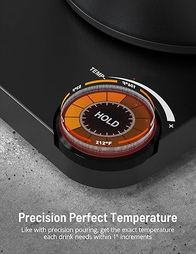 Miniatura 4 de Paris Rhône Hervidor eléctrico de cuello de cisne, hervidor eléctrico con 4 ajustes preestablecidos variables, control de temperatura de  1  y