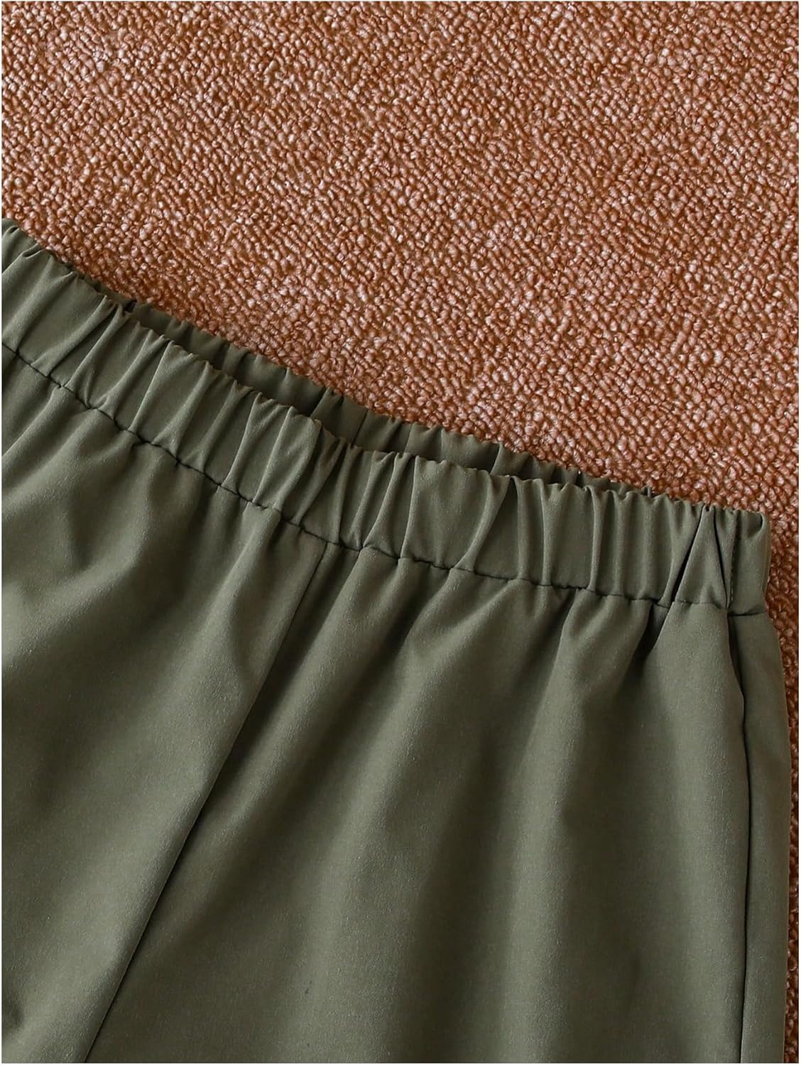 Boy's 2 Piece Outfits Color Block Button Down Shirts and Solid Track Shorts - Image 5