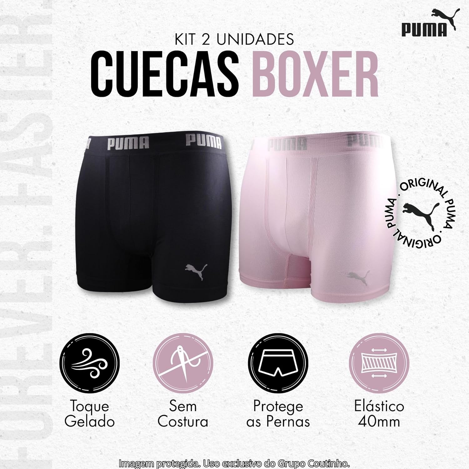 Kit 2 Cuecas Boxer Puma Sem Costura Poliamida Sport Dry Fit em promoção! Veja a oferta e mais achadinhos de Moda íntima 2 Hoje é o melhor dia para comprar Kit 2 Cuecas Boxer Puma Sem Costura Poliamida Sport Dry Fit com aquele preço maroto! Promoção! Aproveite a oferta! 2