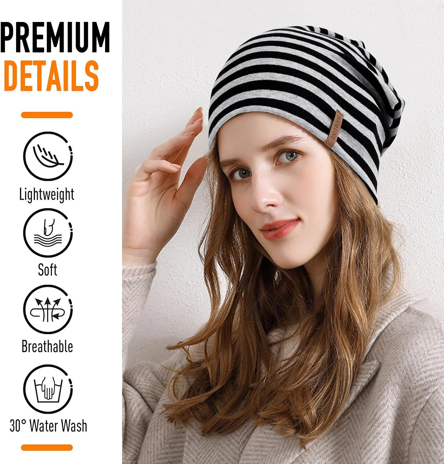 Slouchy Beanie for Women Cotton Beanies Hats Men Lightweight Soft Chemo Headwear Warm Skull Cap for All Seasons - Image 2