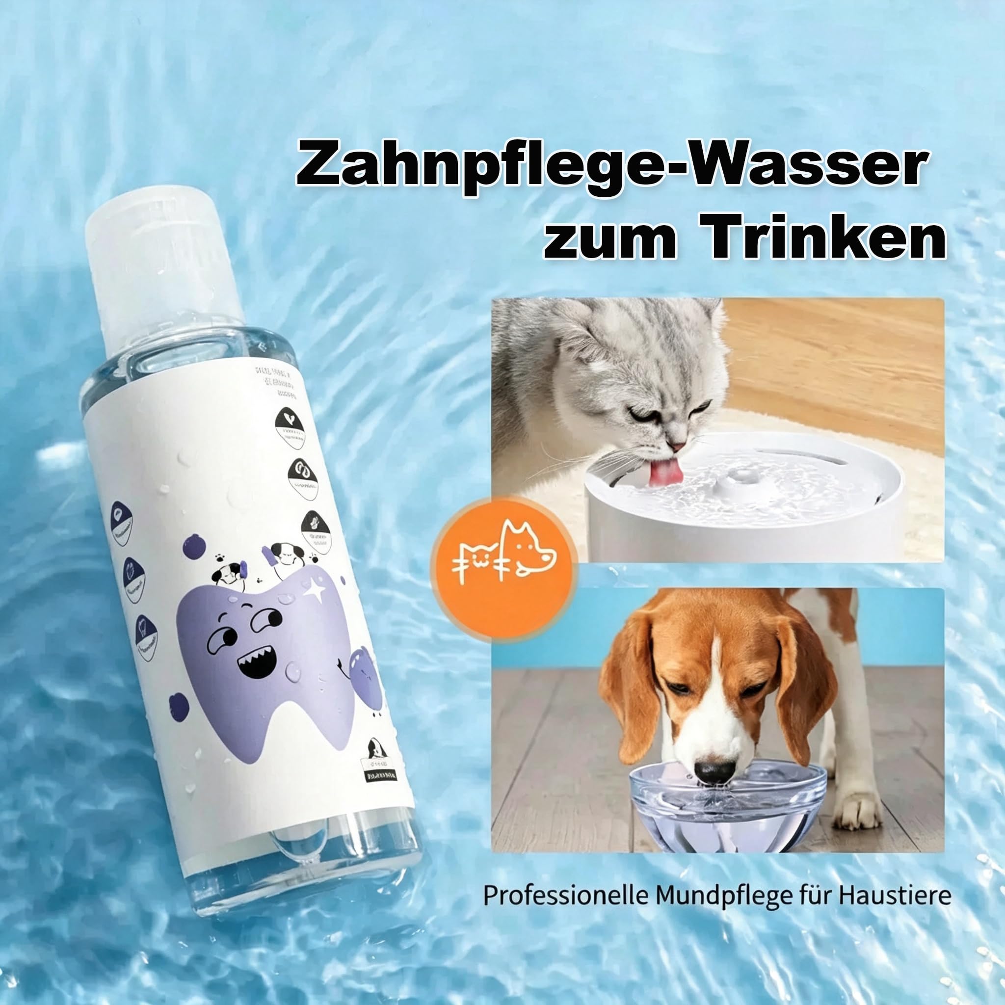 Paw Bright Dental Plus – Wasserzusatz zur Zahnpflege für Hunde & Katzen gegen Zahnstein & Mundgeruch, geruchs- & geschmacksneutral, pflanzlich, ohne Bürste