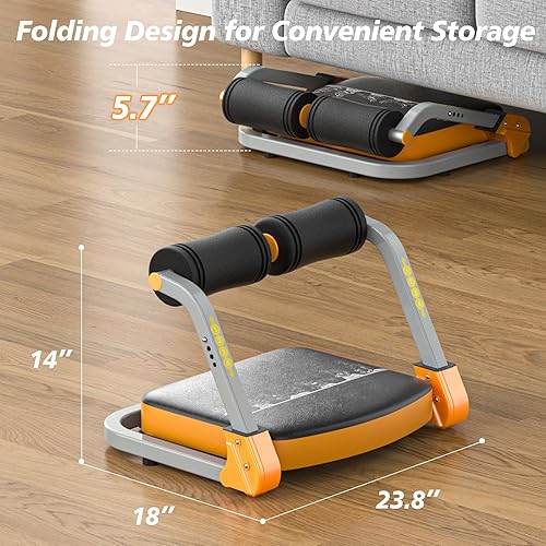 Miniatura 6 de Máquina de entrenamiento abdominal, máquina de entrenamiento abdominal de 4 niveles de resistencia ajustable, equipo de ejercicio para entrenamiento