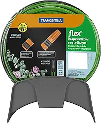 MANGUEIRA JARDIM FLEX ESPECIAL LISTRADA EM PVC, COM SUPORTE E ENGATES PLAST, COM 20 METROS