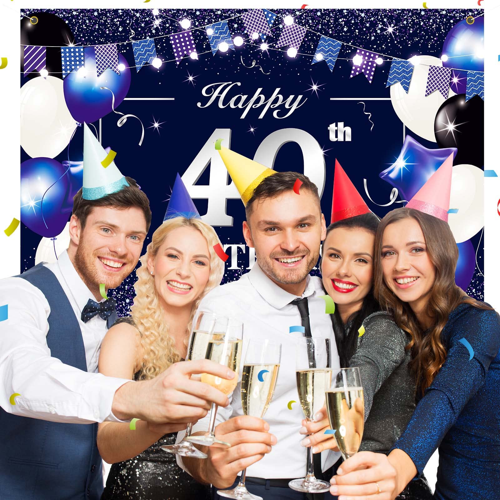 P.G Collin Happy Retirement Banner - 6x4 Foot Polyester Backdrop With 30ft Ribbon, Gold Grommets, HD Printing - View #7
