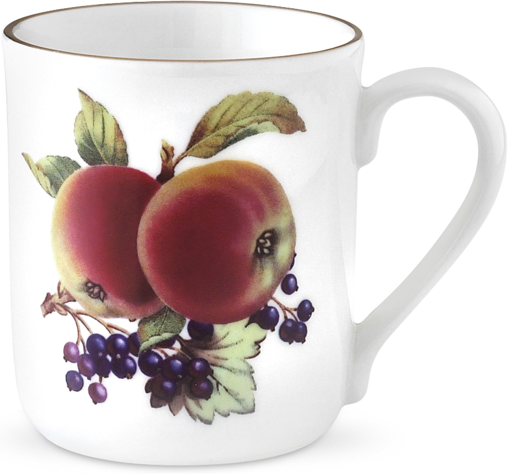 Royal Worcester Evesham Gold Mugs, Apple and Blackcurrant