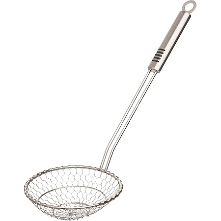 Helen's Asian Kitchen Helen’s Stainless Steel Mesh Spider Food Dumpling Noodle Strainer, 5-inch
