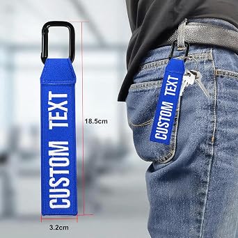 WQNMY Personalized keychain, Customized Keyring, Embroidered Room key tags