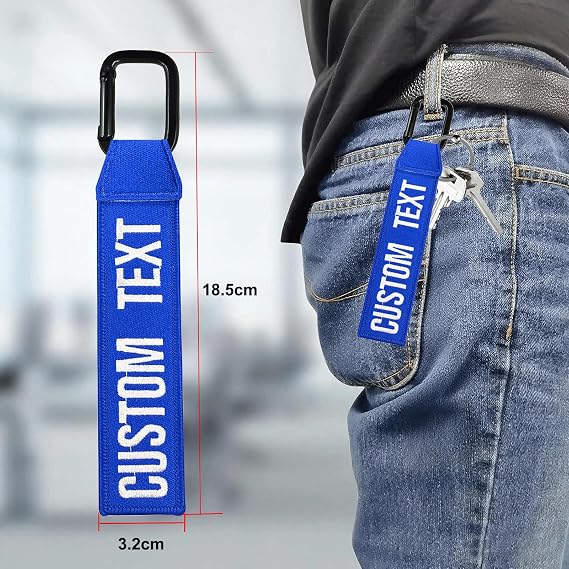 WQNMY Personalized keychain, Customized Keyring, Embroidered Room key tags