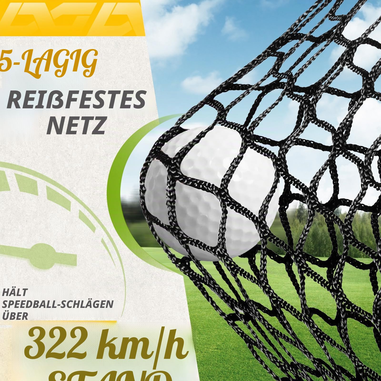 PodiuMax Golfschlägernetz, 3 x 2,1 m, Driving Range für Garten und Innenbereich, auch geeignet für Fußball, Baseball, Softball-Übung